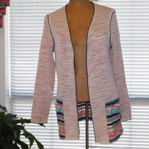 NWT Pink Palm Tree Sweater NIC+ZOE M